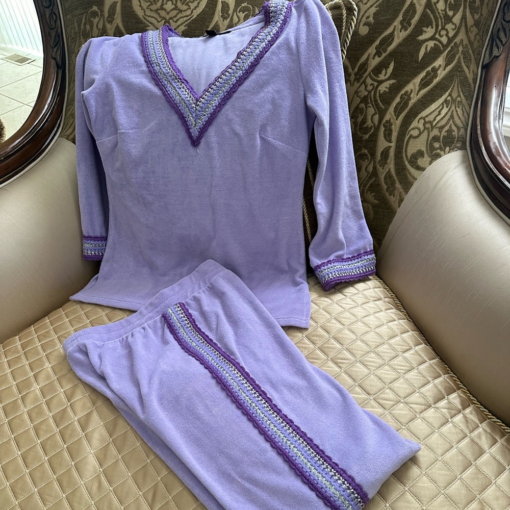 Boston Proper Lavender Terry Two-Piece Set - Picture 11 of 11